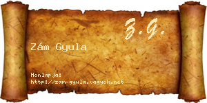 Zám Gyula névjegykártya